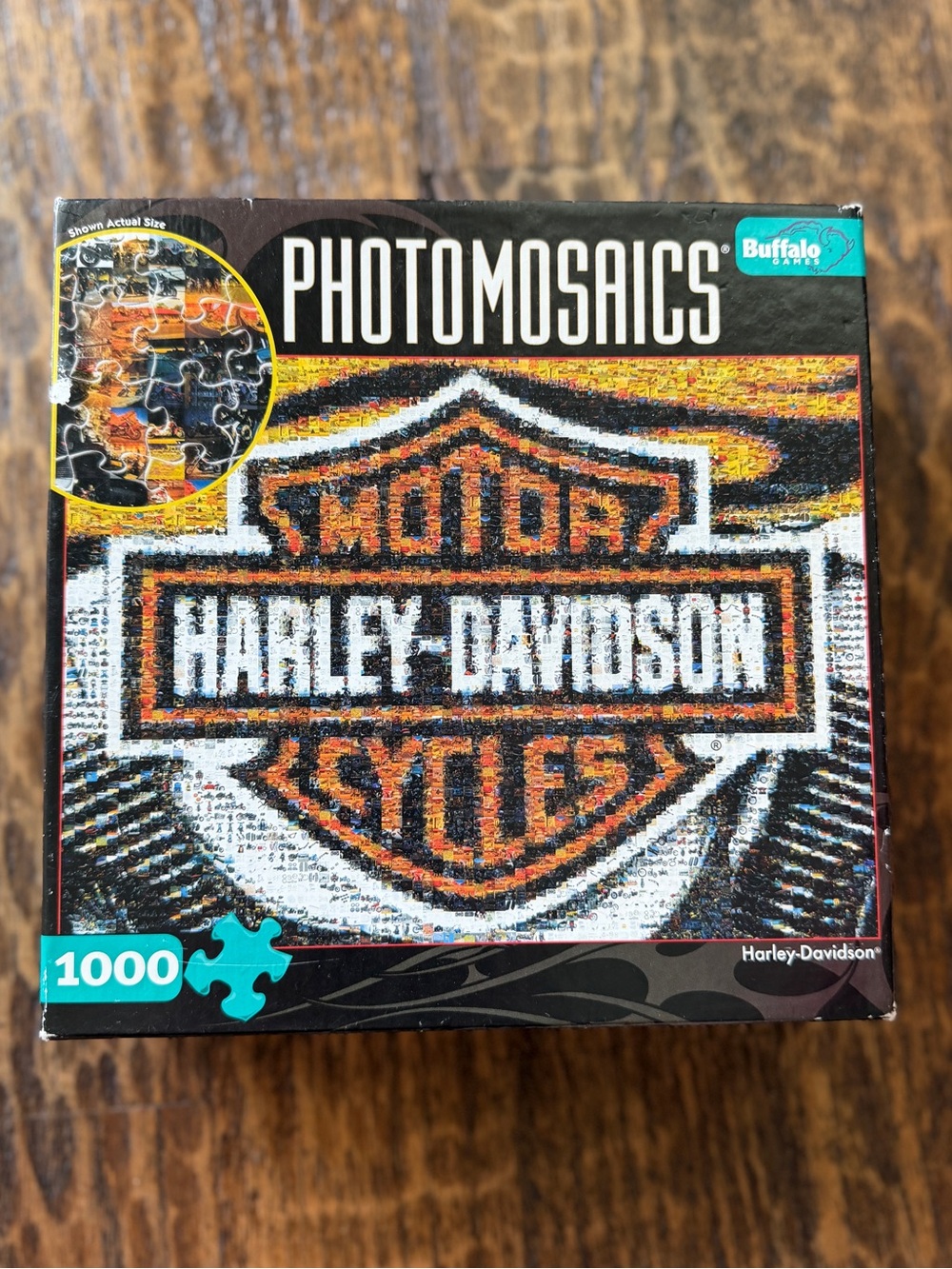 Harley-Davidson Photomosaic Jigsaw Puzzle 1000 pieces Buffalo Games with Poster